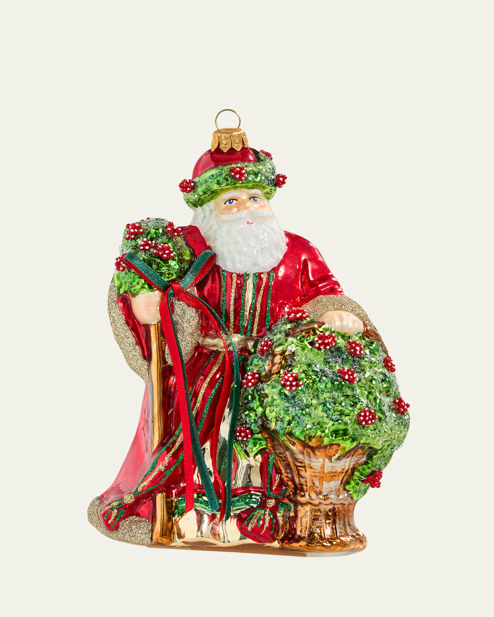 Power of Flower Santa Ornament
